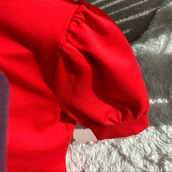 ❌SOLD❌Forever 21 Red Puff Sleeve Dress Sz S - Picture 7 of 9